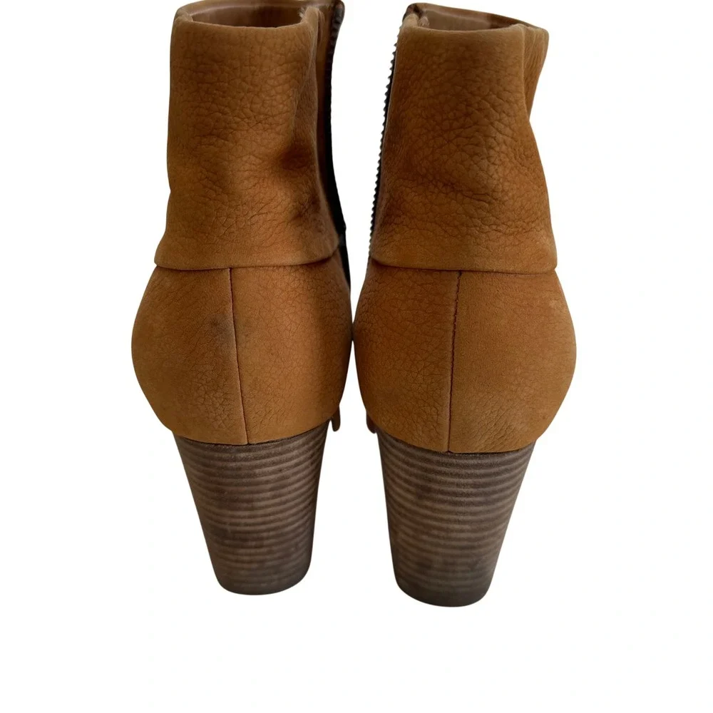Cole‎ Haan Nike Air Pebbled Leather Ankle Boots Block Heel Boho Womens 10B